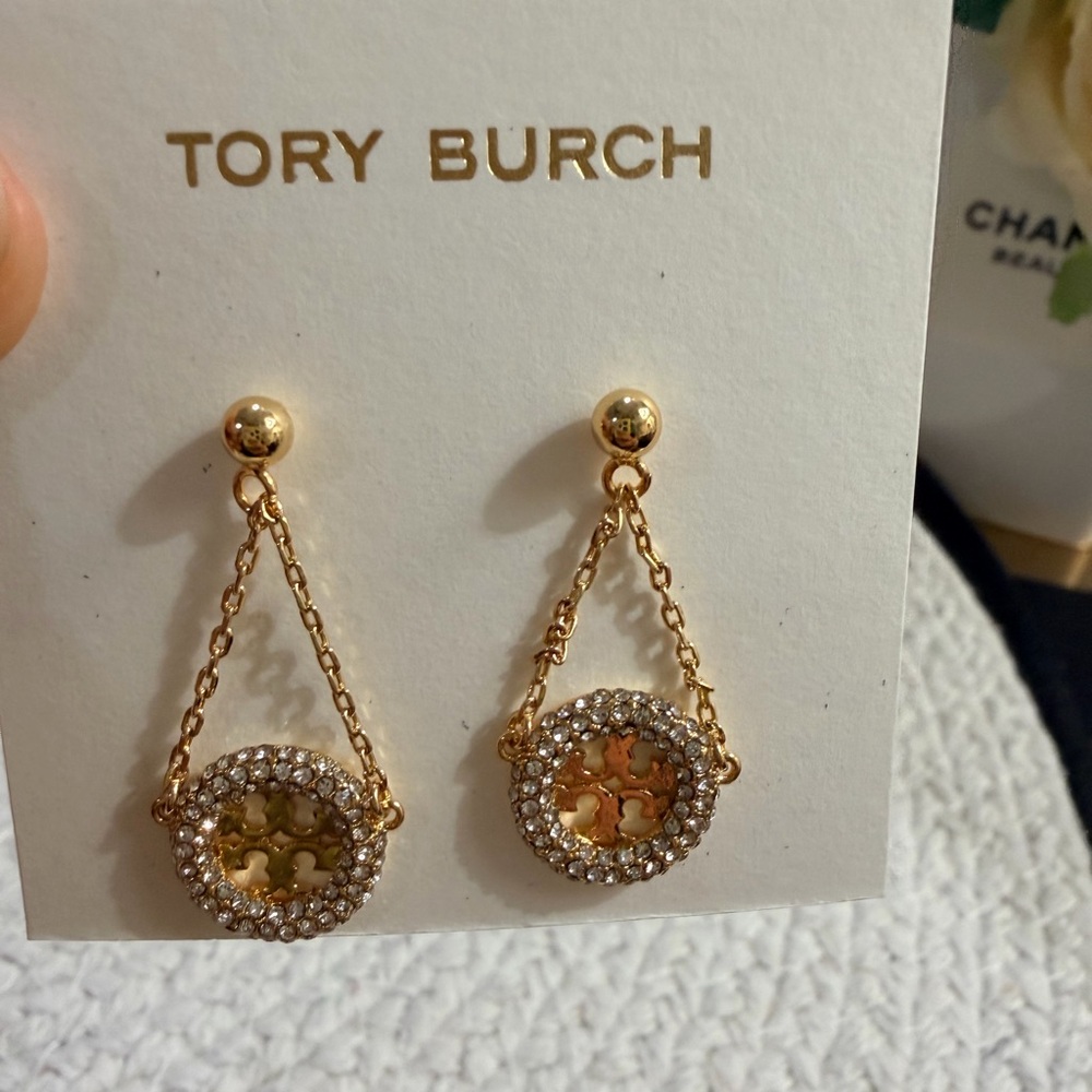Tory Burch Miller Pavé Drop Earrings, - Picture 2 of 5